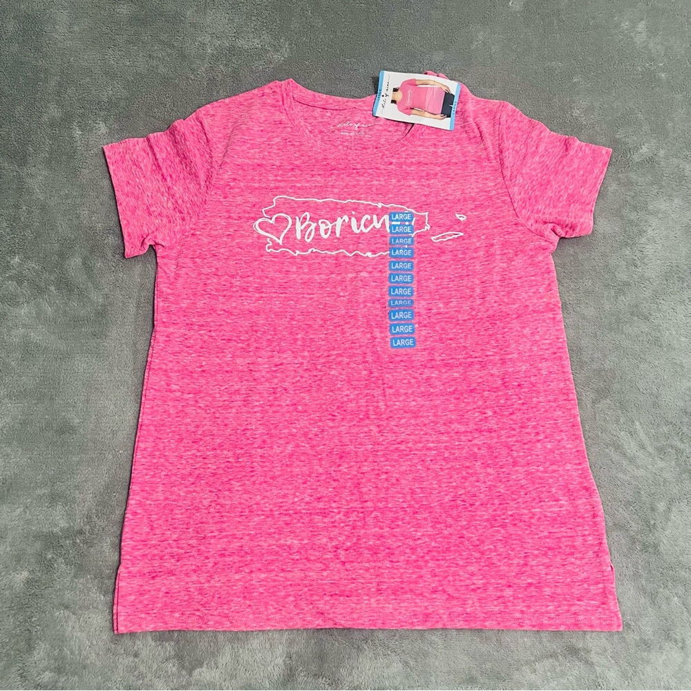 Pink• Cool• T-shirt with the map of Puerto Rico 🩷
